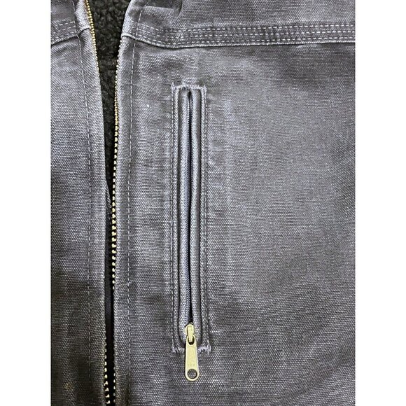 Carhartt Jacket M Coat Sherpa Duck Canvas Chore Distress Fade Paint Rare C61 GVL - Picture 8 of 16
